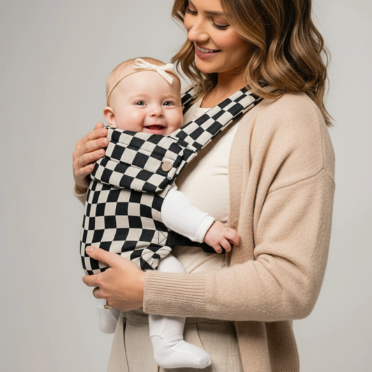 Classic Chess Baby Carrier | Black & white chess