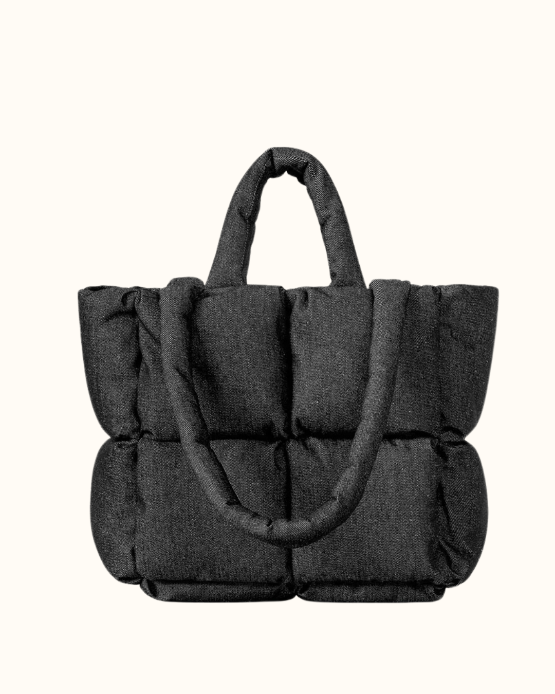 The Luxe Quilt Tote | Mom Handbag | Black